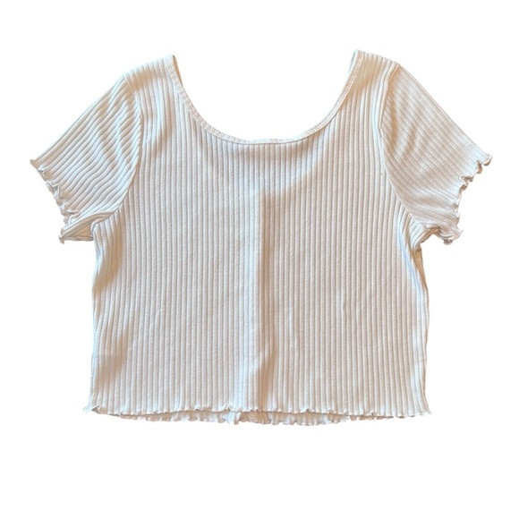 Double Zero Lovely Ribbed Button Front Crop Top Size L - Picture 4 of 8